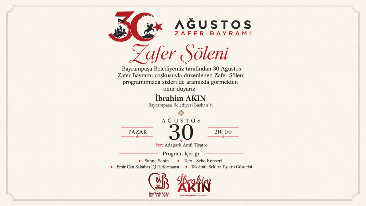Bayrampaşa 30 Ağustos'u zafer şöleniyle kutlayacak