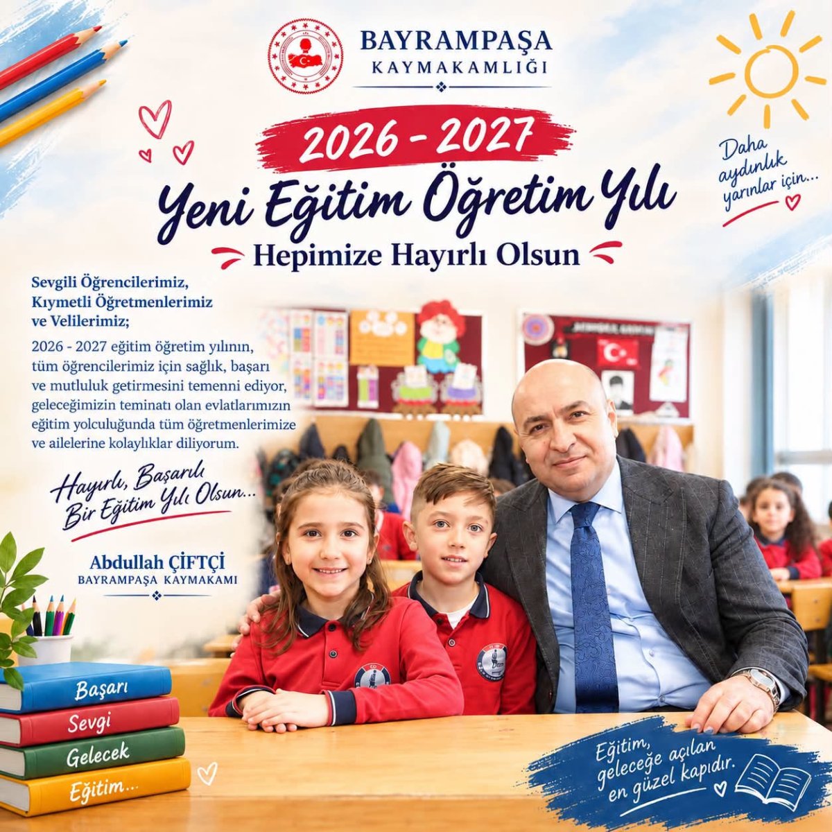 Kaymakam Çiftçi’den yeni eğitim yılı mesajı